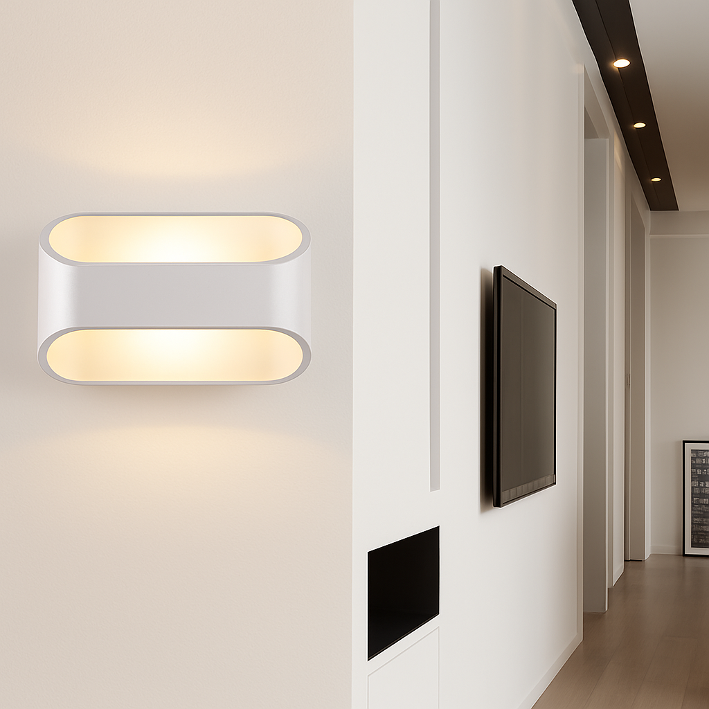 Applique design LED en aluminium blanc Sconce
