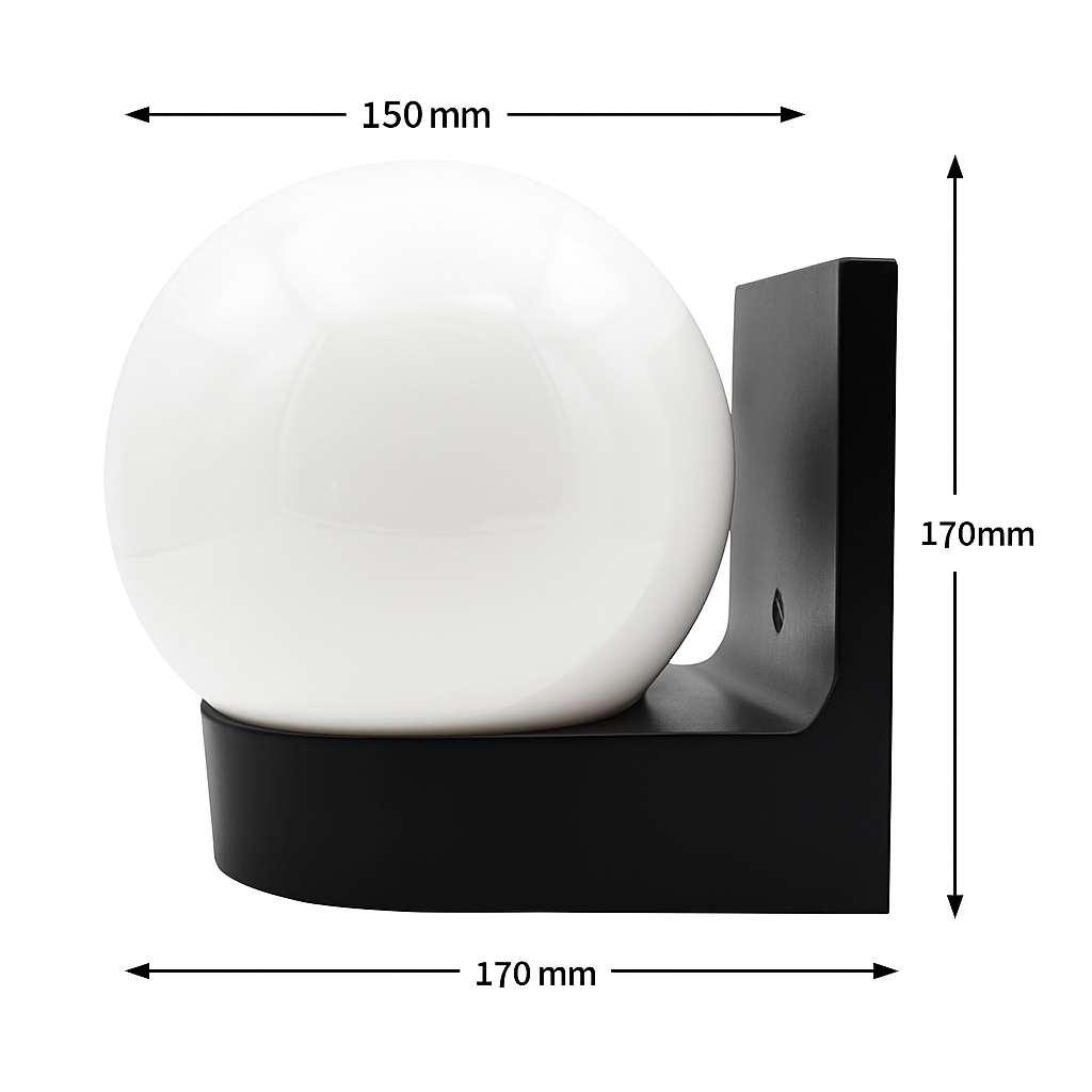 Applique extérieur LED socle et boule Acrylic