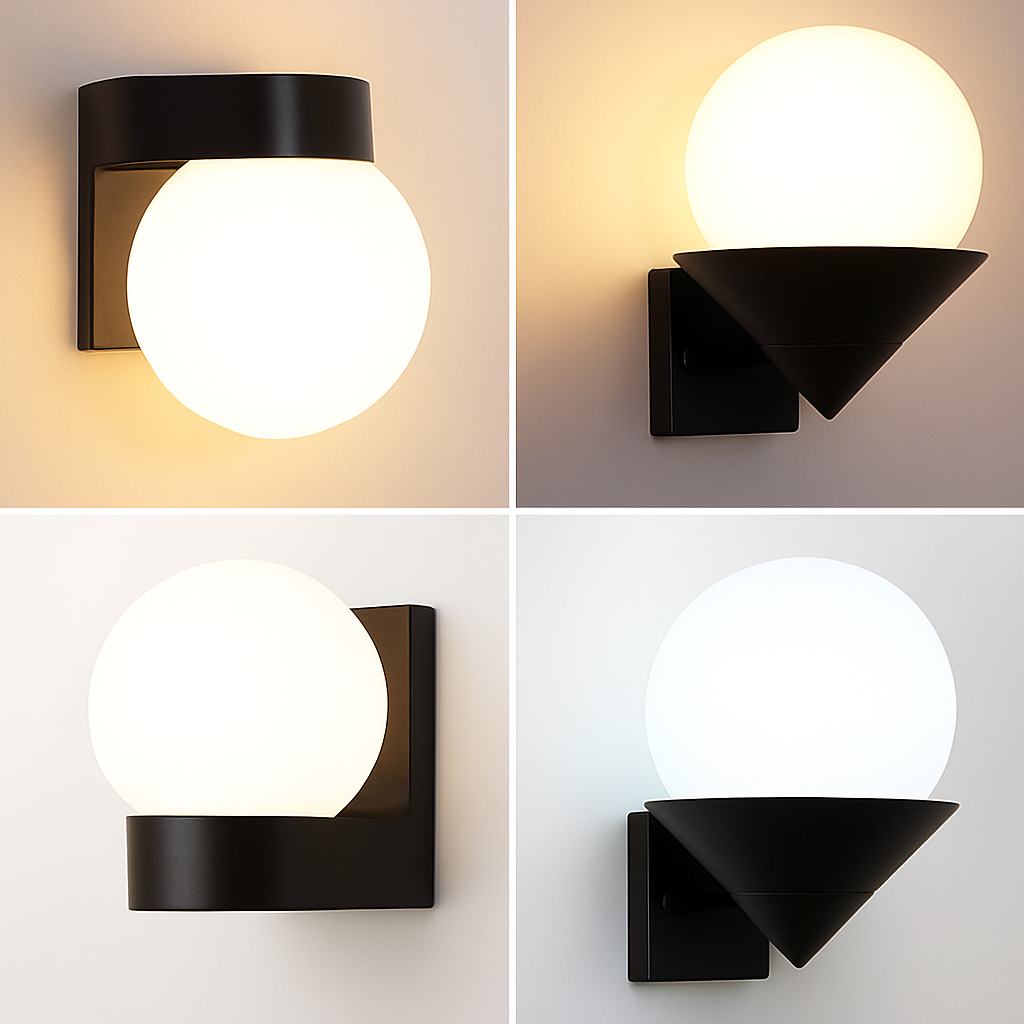 Applique extérieur LED socle et boule Acrylic