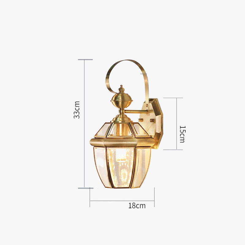 Applique extérieure Villa couloir or cuivre rétro luxe jardin extérieur mur jardin passerelle Simple balcon porte terrasse lampe