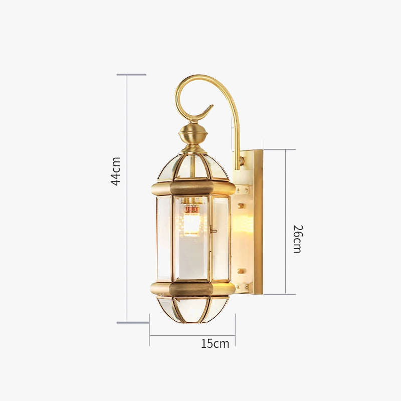 Applique extérieure Villa couloir or cuivre rétro luxe jardin extérieur mur jardin passerelle Simple balcon porte terrasse lampe