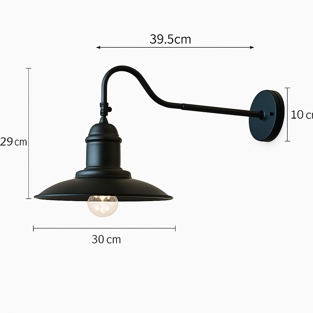 applique industrielle américaine pour extérieur jardin et escalier