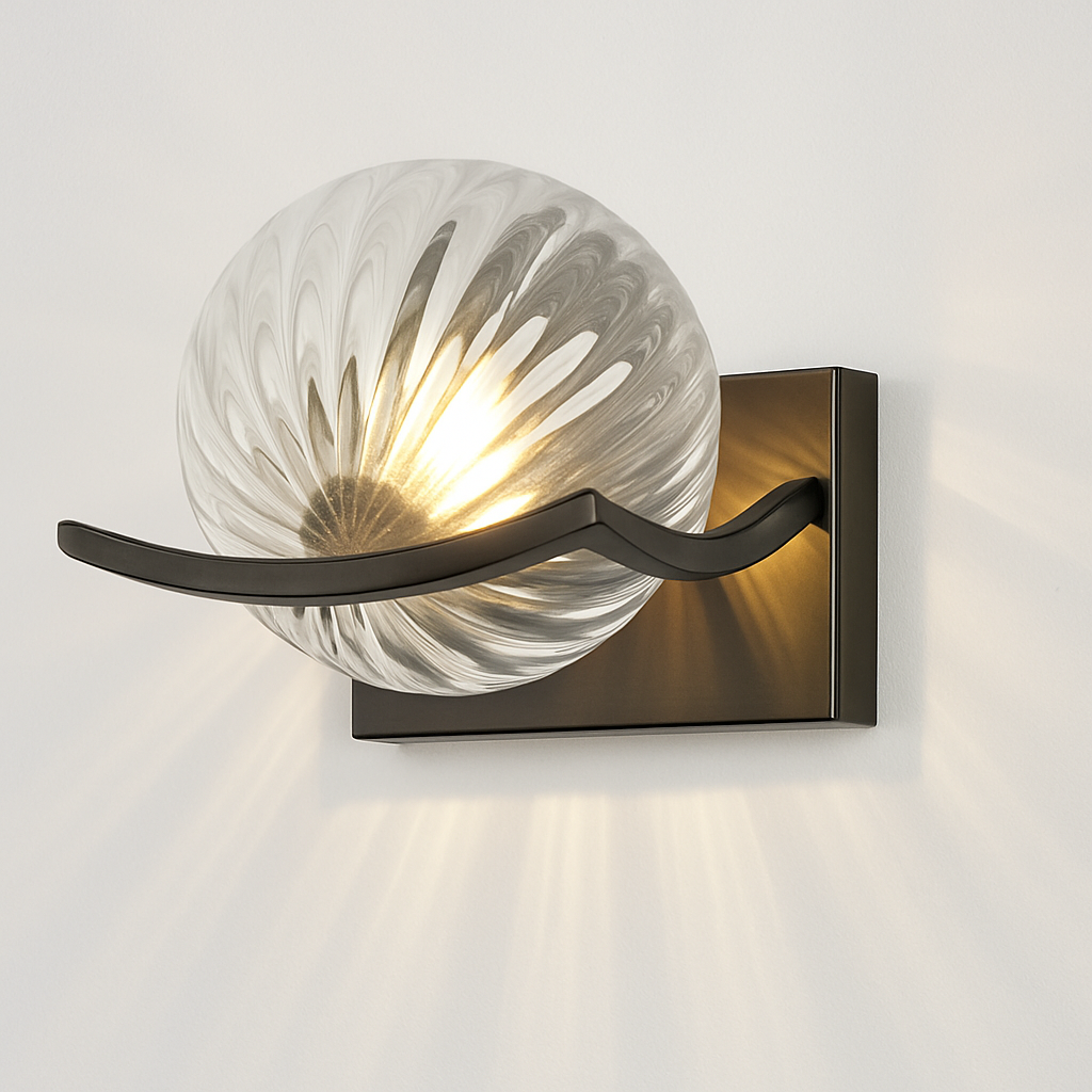 applique led moderne avec abat-jour en verre pour hôtels
