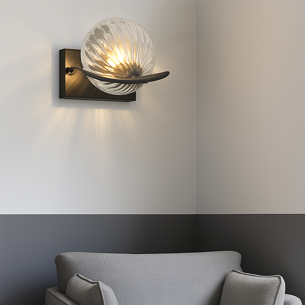 applique led moderne avec abat-jour en verre pour hôtels