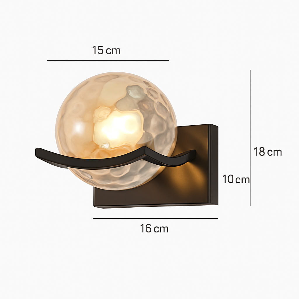 applique led moderne avec abat-jour en verre pour hôtels