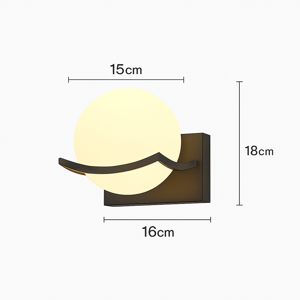 applique led moderne avec abat-jour en verre pour hôtels