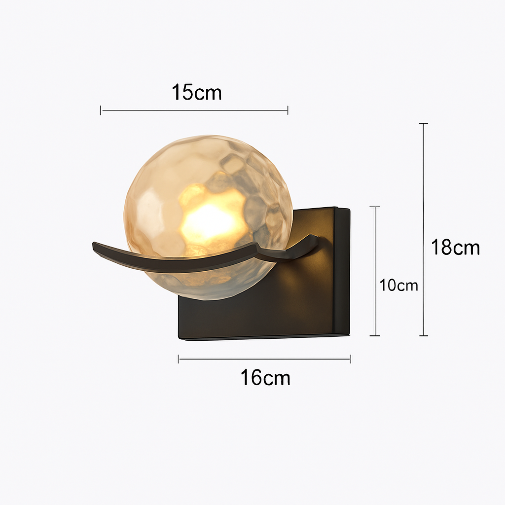 applique led moderne avec abat-jour en verre pour hôtels