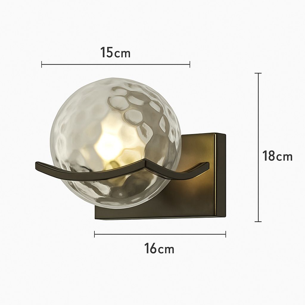 applique led moderne avec abat-jour en verre pour hôtels