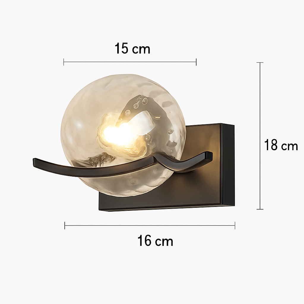 applique led moderne avec abat-jour en verre pour hôtels