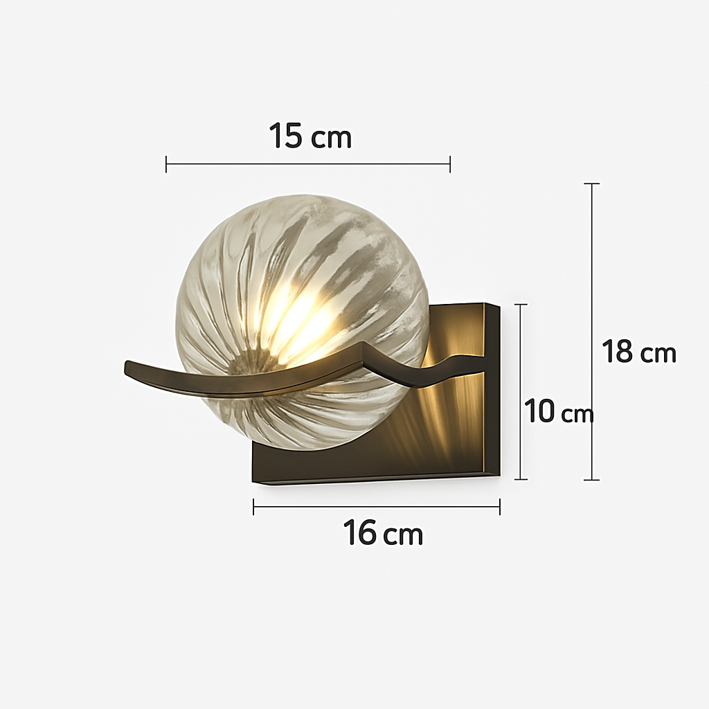 applique led moderne avec abat-jour en verre pour hôtels