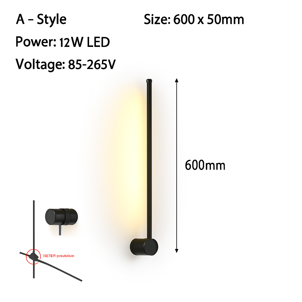 applique led moderne intérieur angle style nordique longue