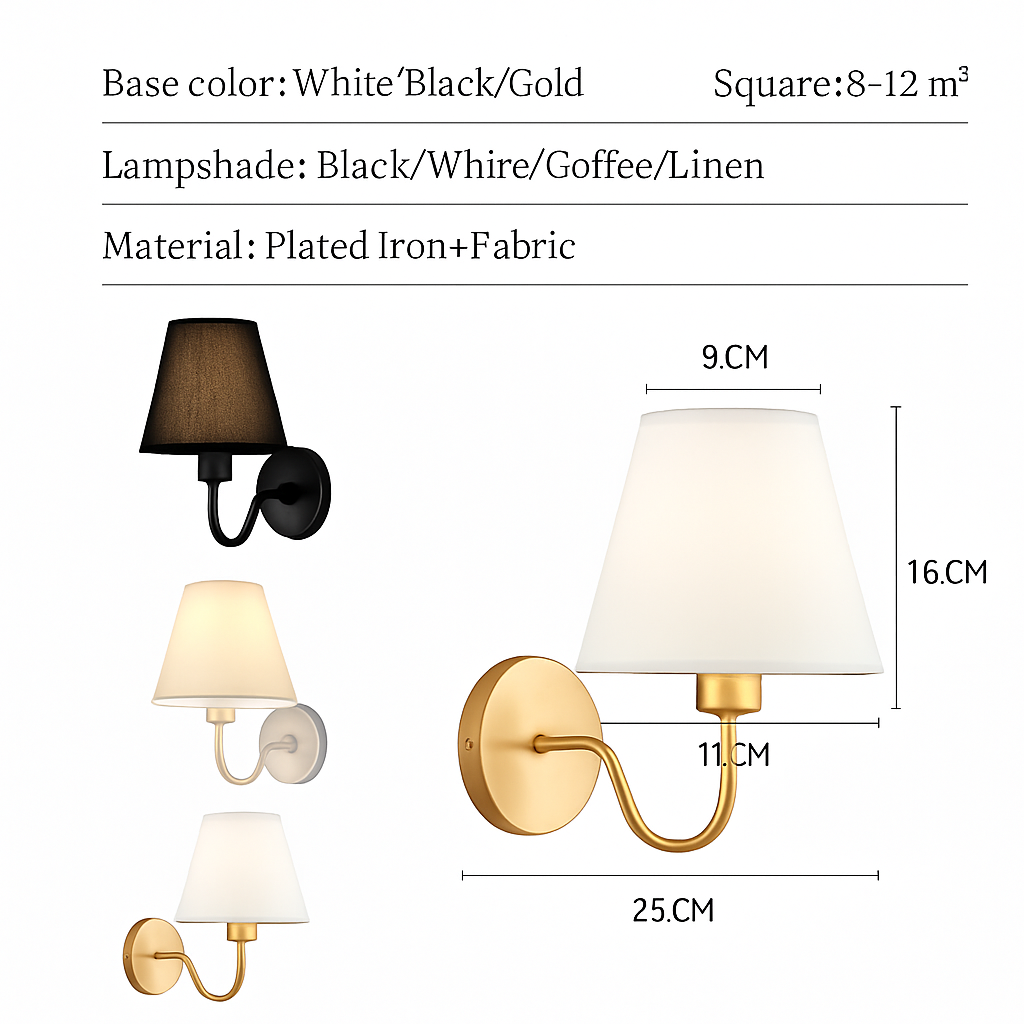 applique led moderne tissu murale