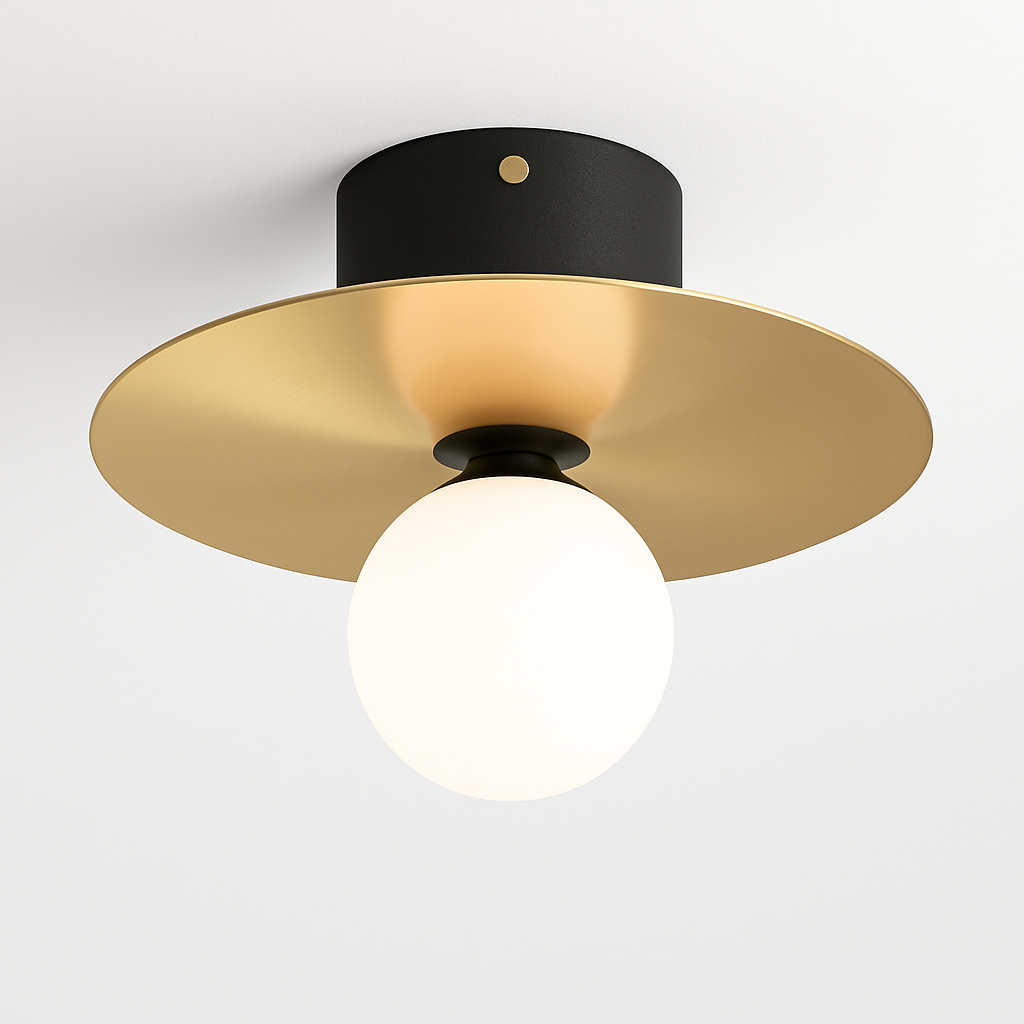 Applique LED rond dorée Art style