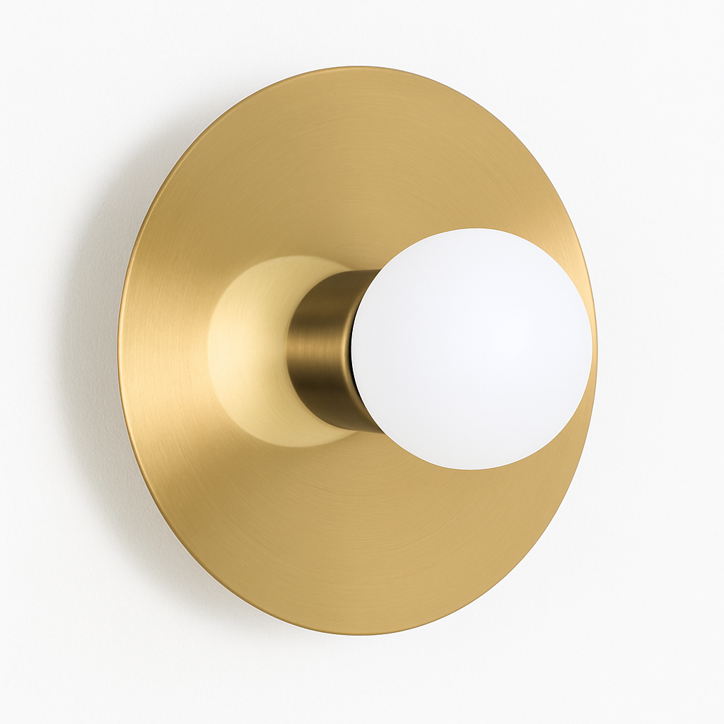 Applique LED rond dorée Art style