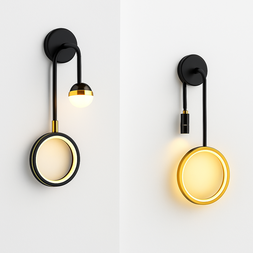 applique led ronde tête lit salon créatif nordique murale
