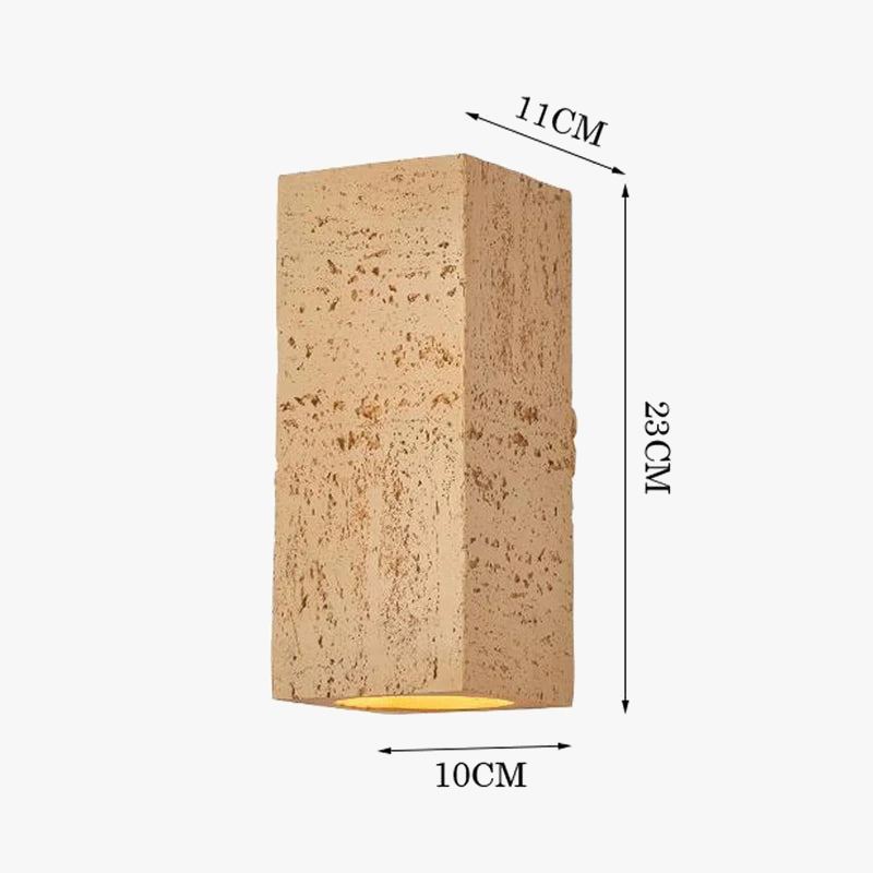 applique led wabi-sabi carrée ciment nordique luminaire décoratif intérieur
