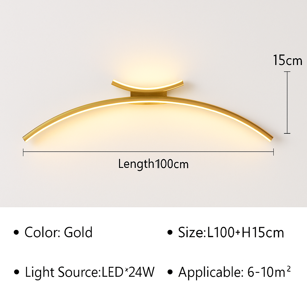Applique murale arc de cercle design minimaliste à LED