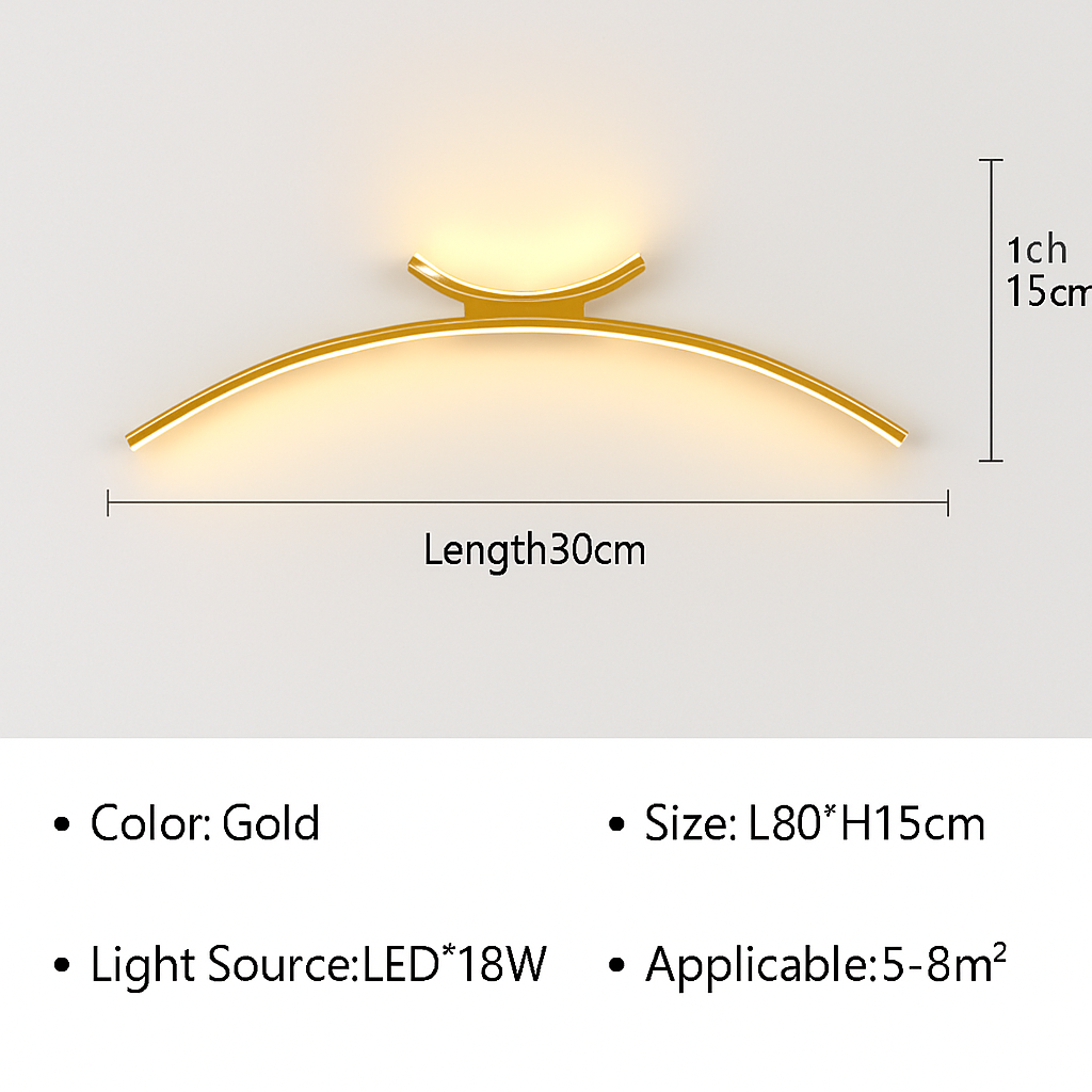 Applique murale arc de cercle design minimaliste à LED