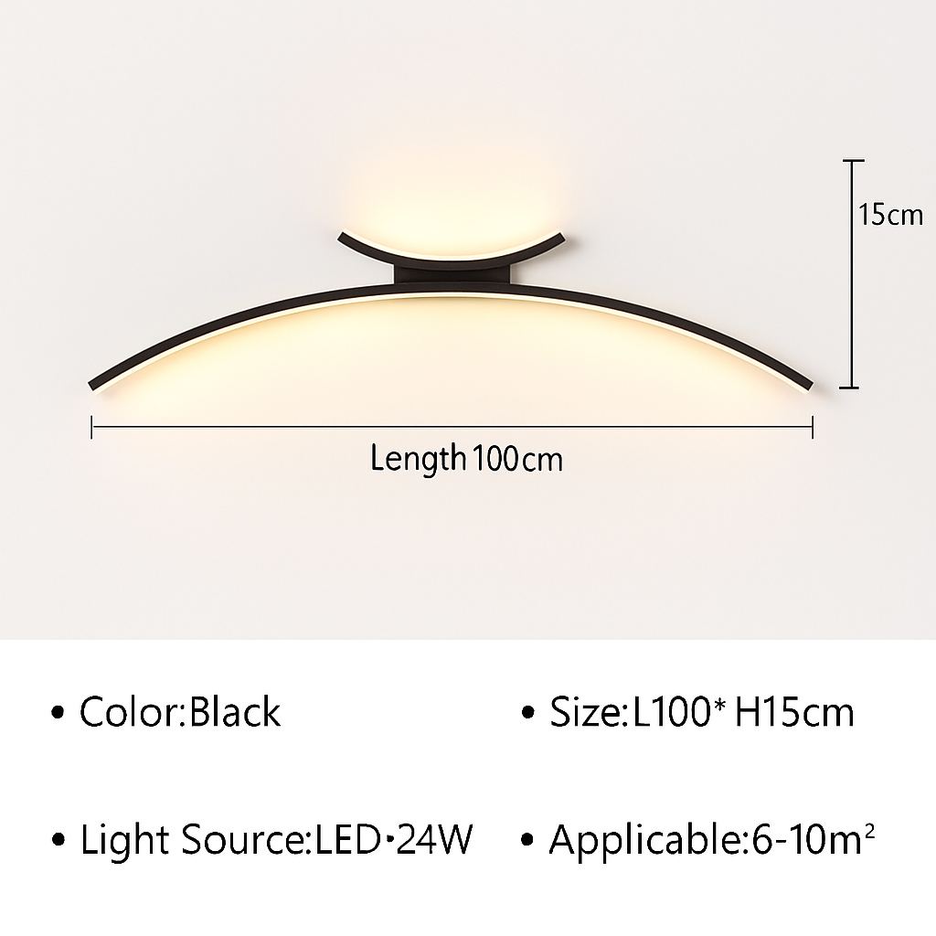 Applique murale arc de cercle design minimaliste à LED