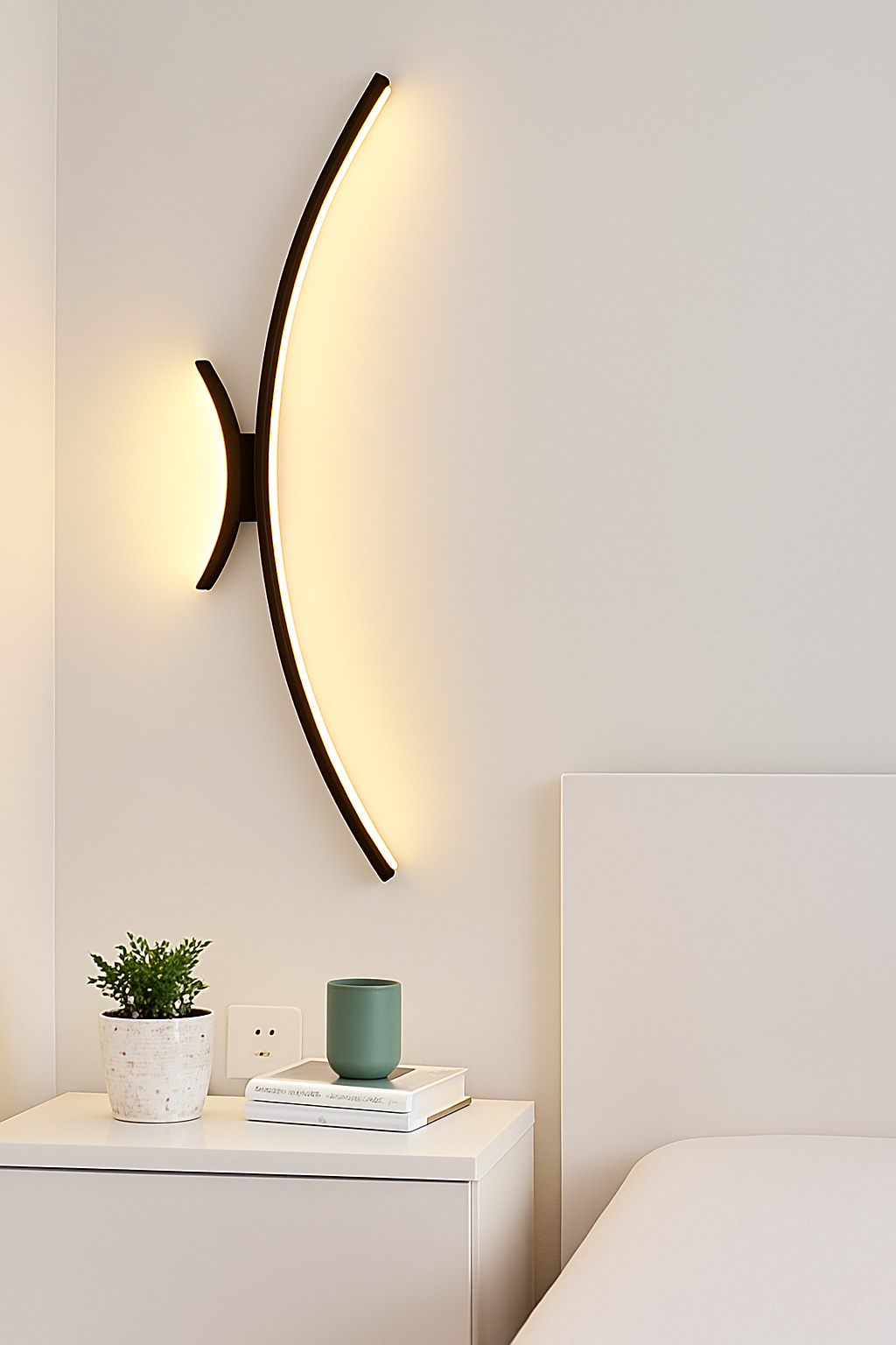 Applique murale arc de cercle design minimaliste à LED