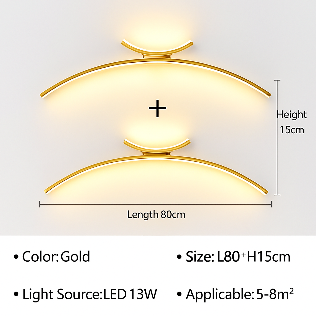 Applique murale arc de cercle design minimaliste à LED