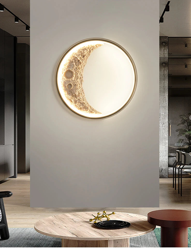 applique murale art créatif croissant lune décoratif moderne