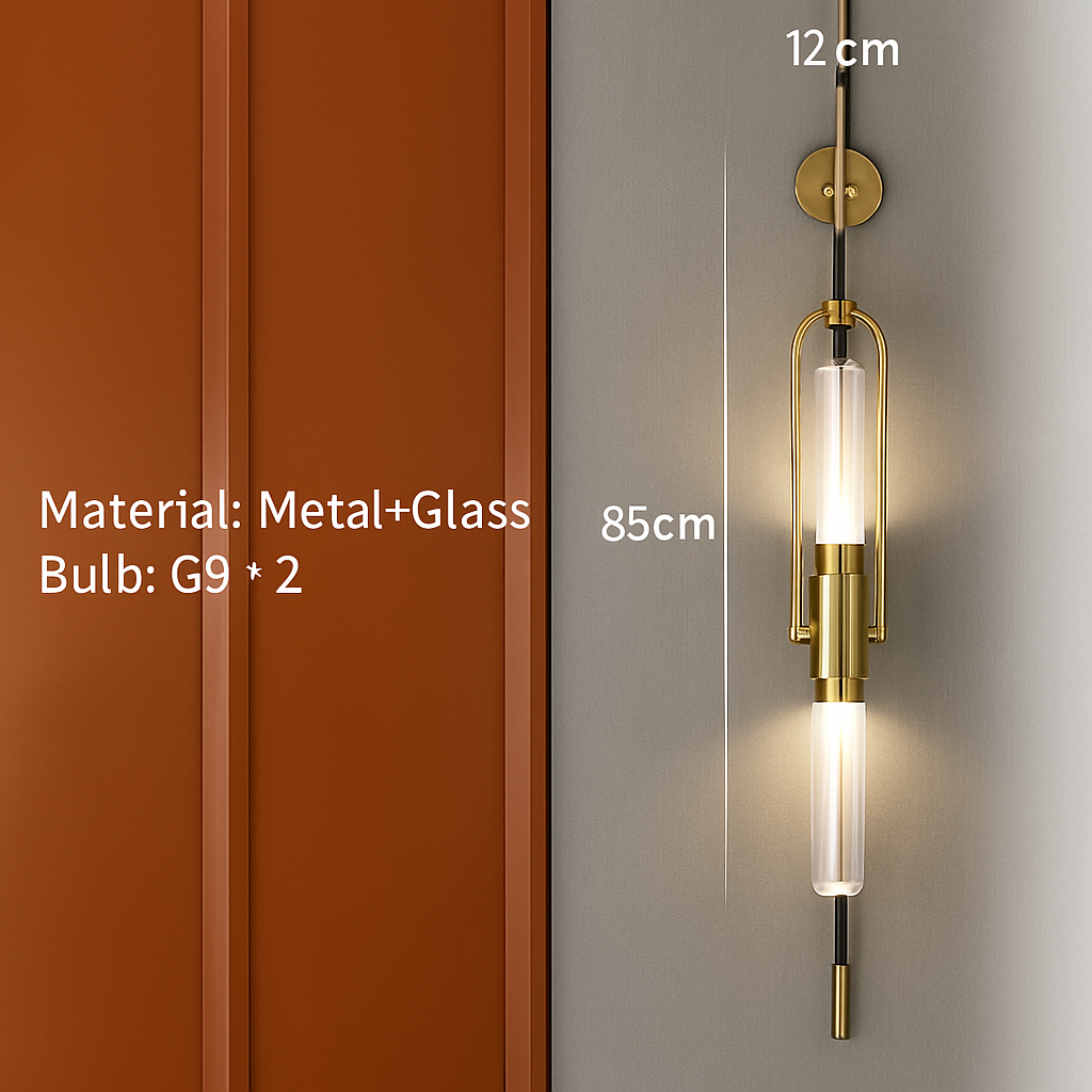 applique murale art déco en verre et métal pour éclairage domestique