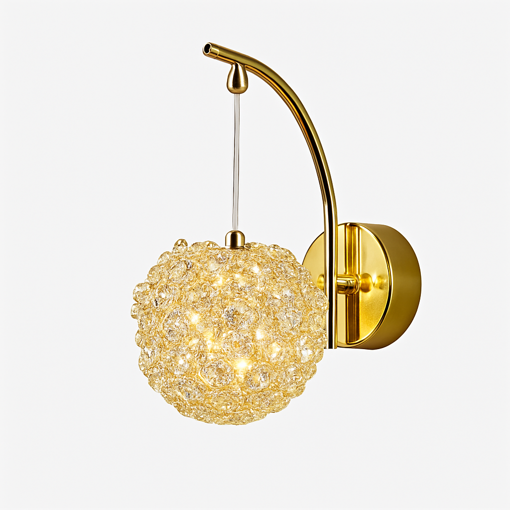 applique murale artistique en cristal de luxe style français pour intérieur élégant