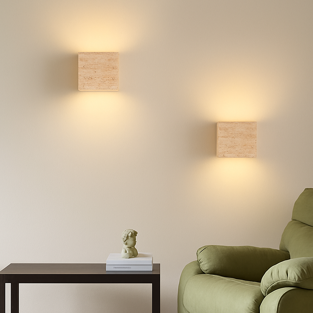 applique murale artistique en pierre naturelle pour luminaires d'ambiance