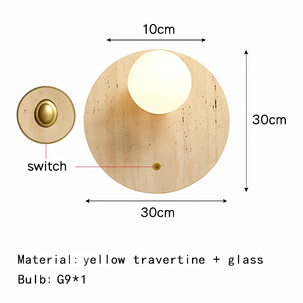 applique murale artistique en pierre naturelle pour luminaires d'ambiance