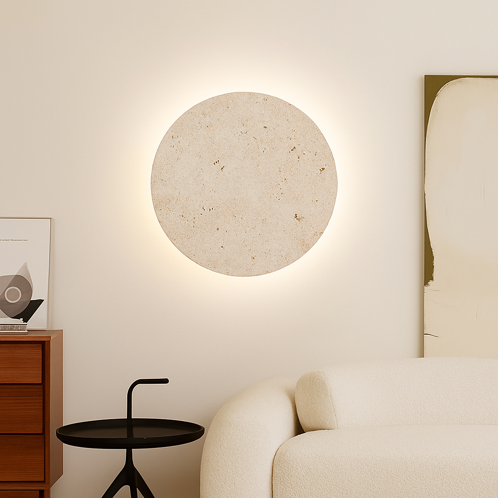 applique murale artistique en pierre naturelle pour luminaires d'ambiance