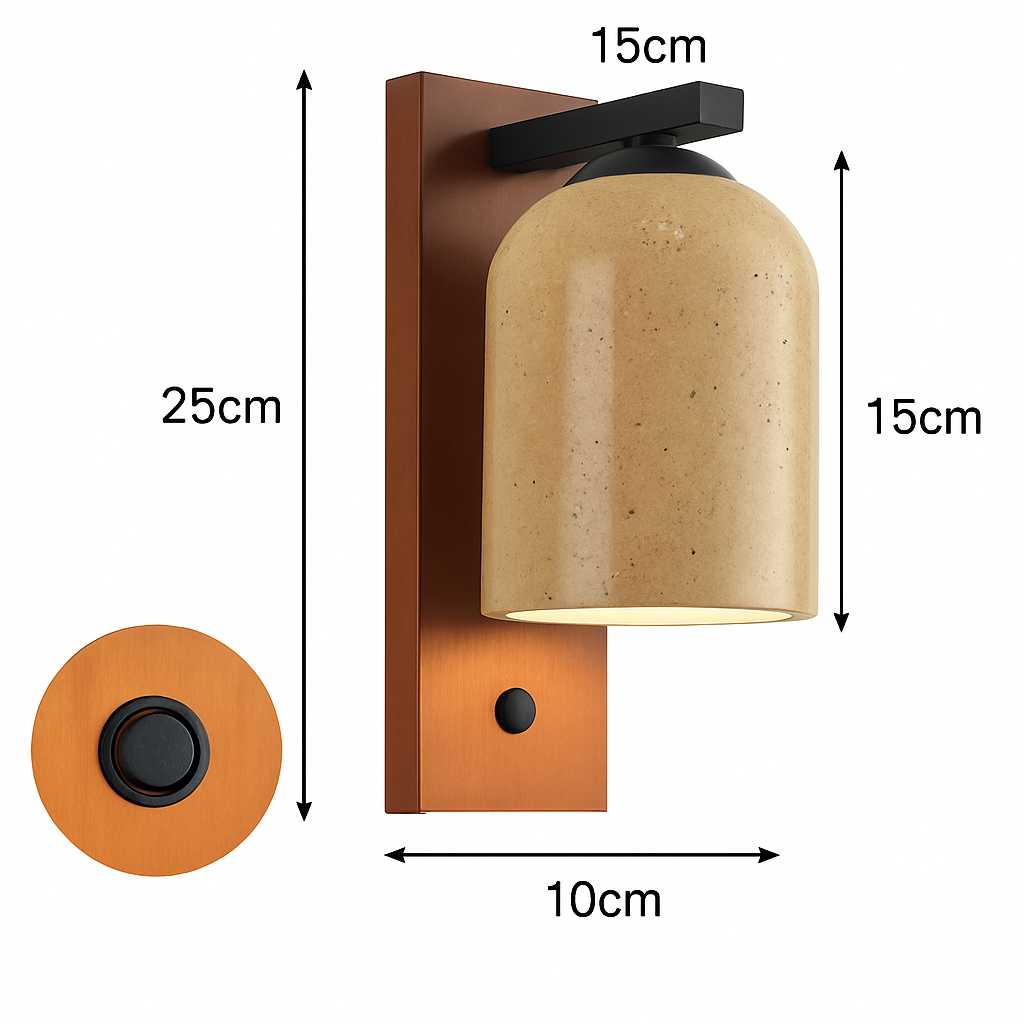 applique murale artistique en pierre naturelle pour luminaires d'ambiance