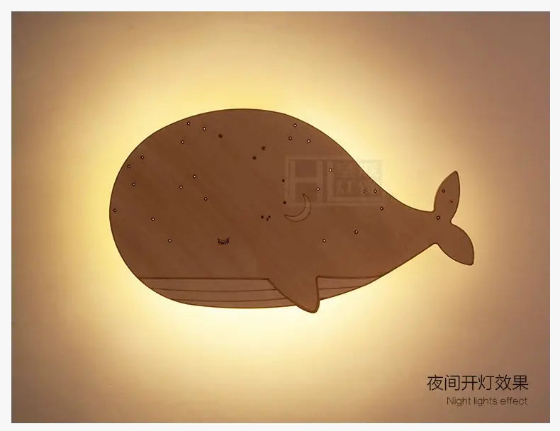 applique murale baleine en bois pour enfants décorative et moderne