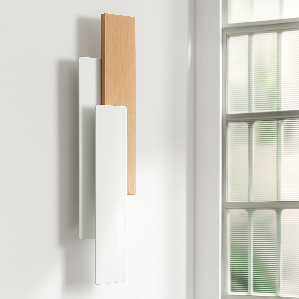 Applique murale bois noyer télécommandée