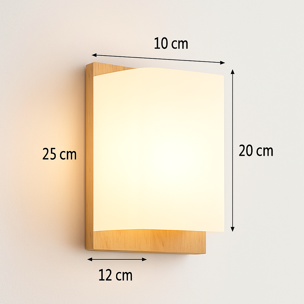Applique murale bois verre LED nordique chevet maison intérieur