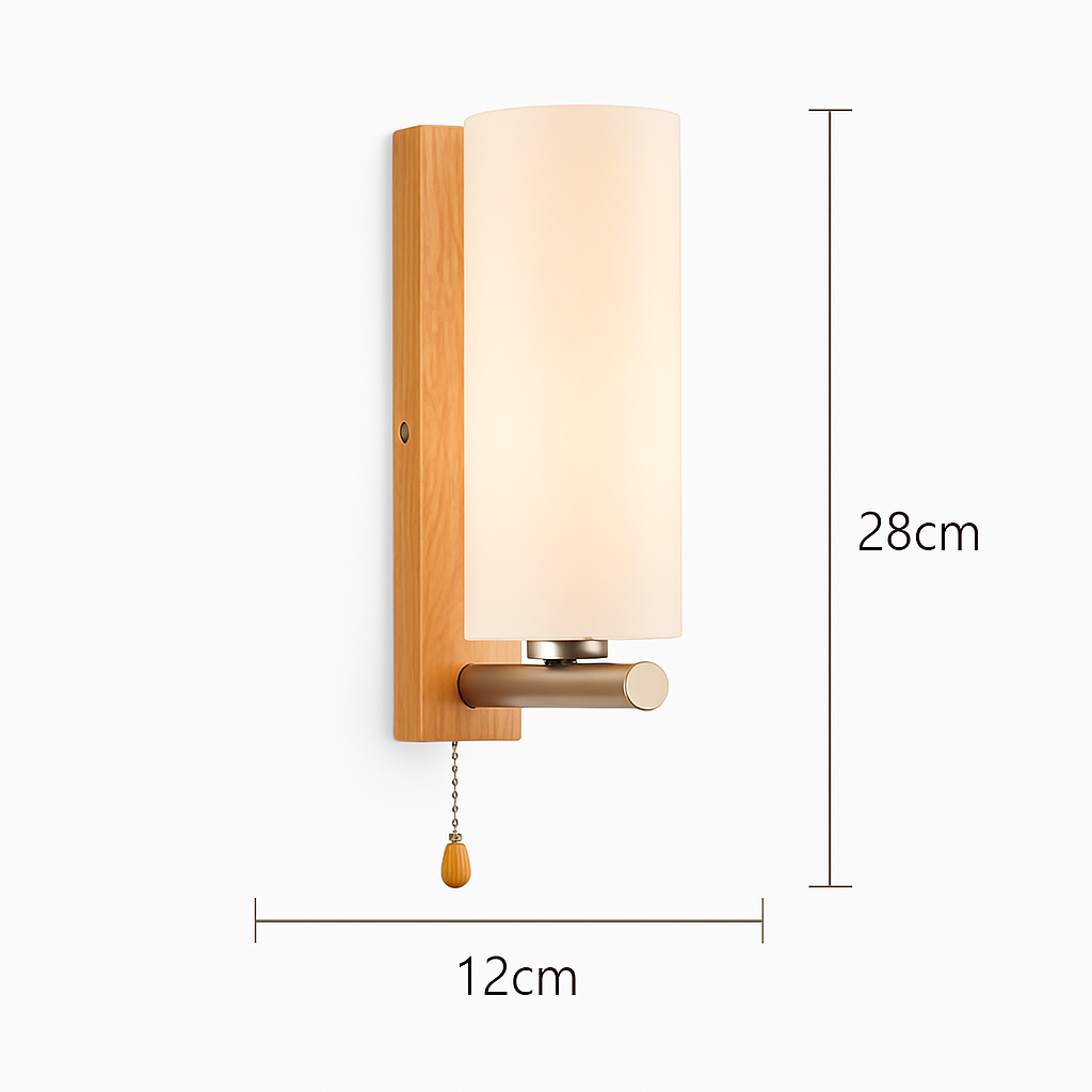Applique murale bois verre LED nordique chevet maison intérieur