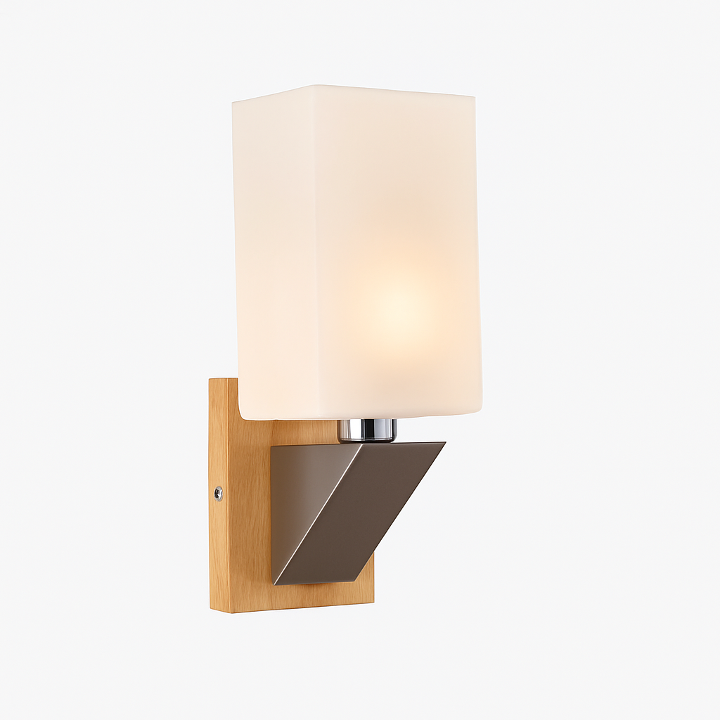 Applique murale bois verre LED nordique chevet maison intérieur