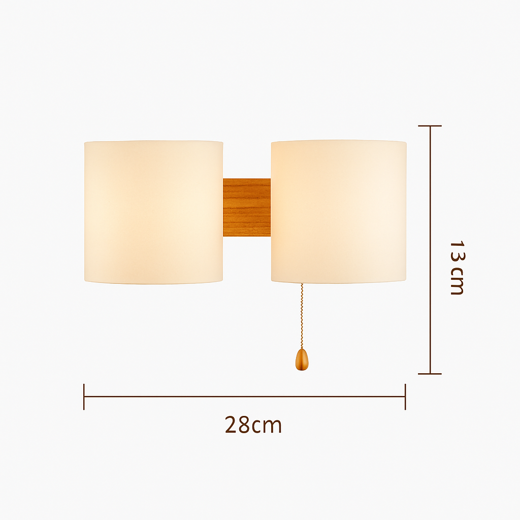 Applique murale bois verre LED nordique chevet maison intérieur