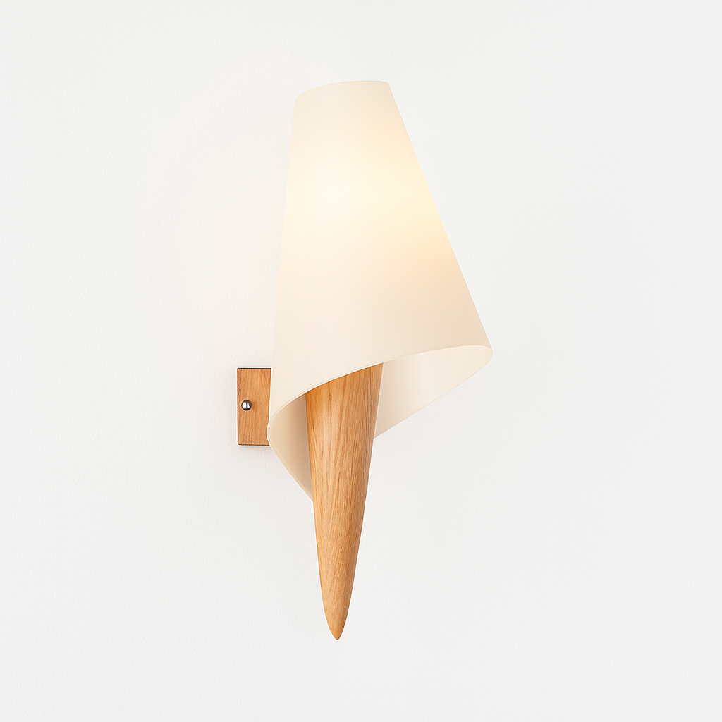 Applique murale bois verre LED nordique chevet maison intérieur