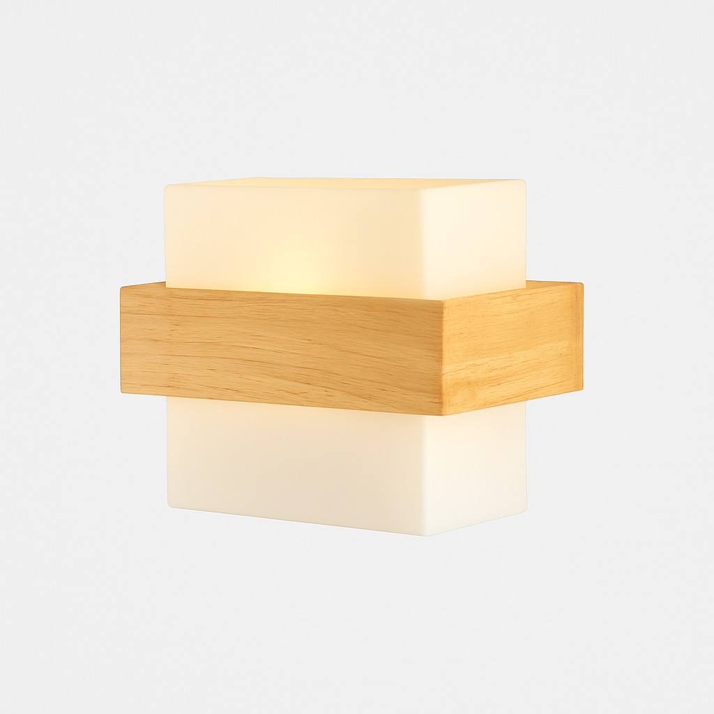 Applique murale bois verre LED nordique chevet maison intérieur