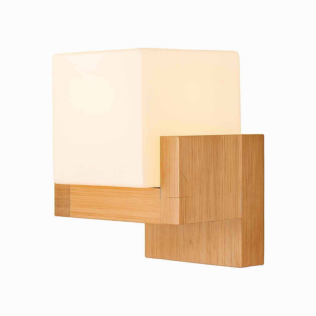 Applique murale bois verre LED nordique chevet maison intérieur