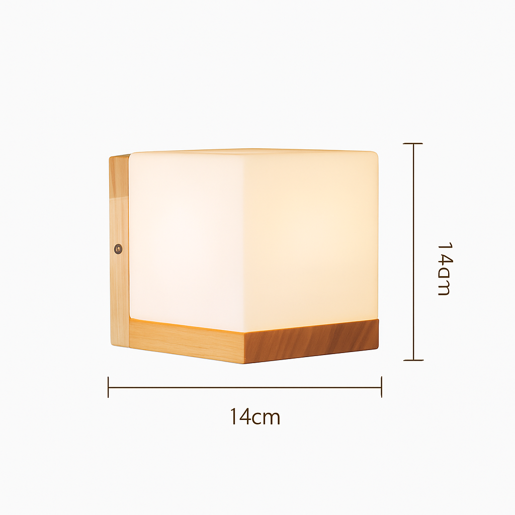 Applique murale bois verre LED nordique chevet maison intérieur