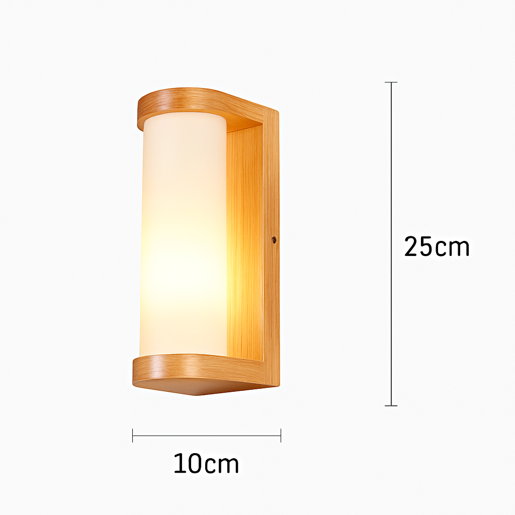 Applique murale bois verre LED nordique chevet maison intérieur