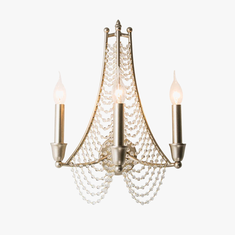 applique murale à bougie led éclairage cristal rétro décoratif