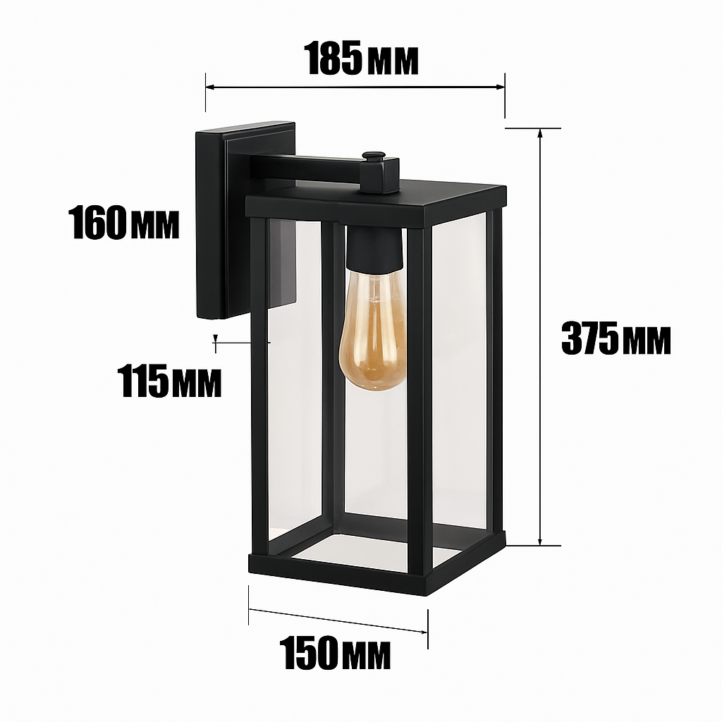 applique murale carrée en aluminium pour éclairage extérieur décoratif
