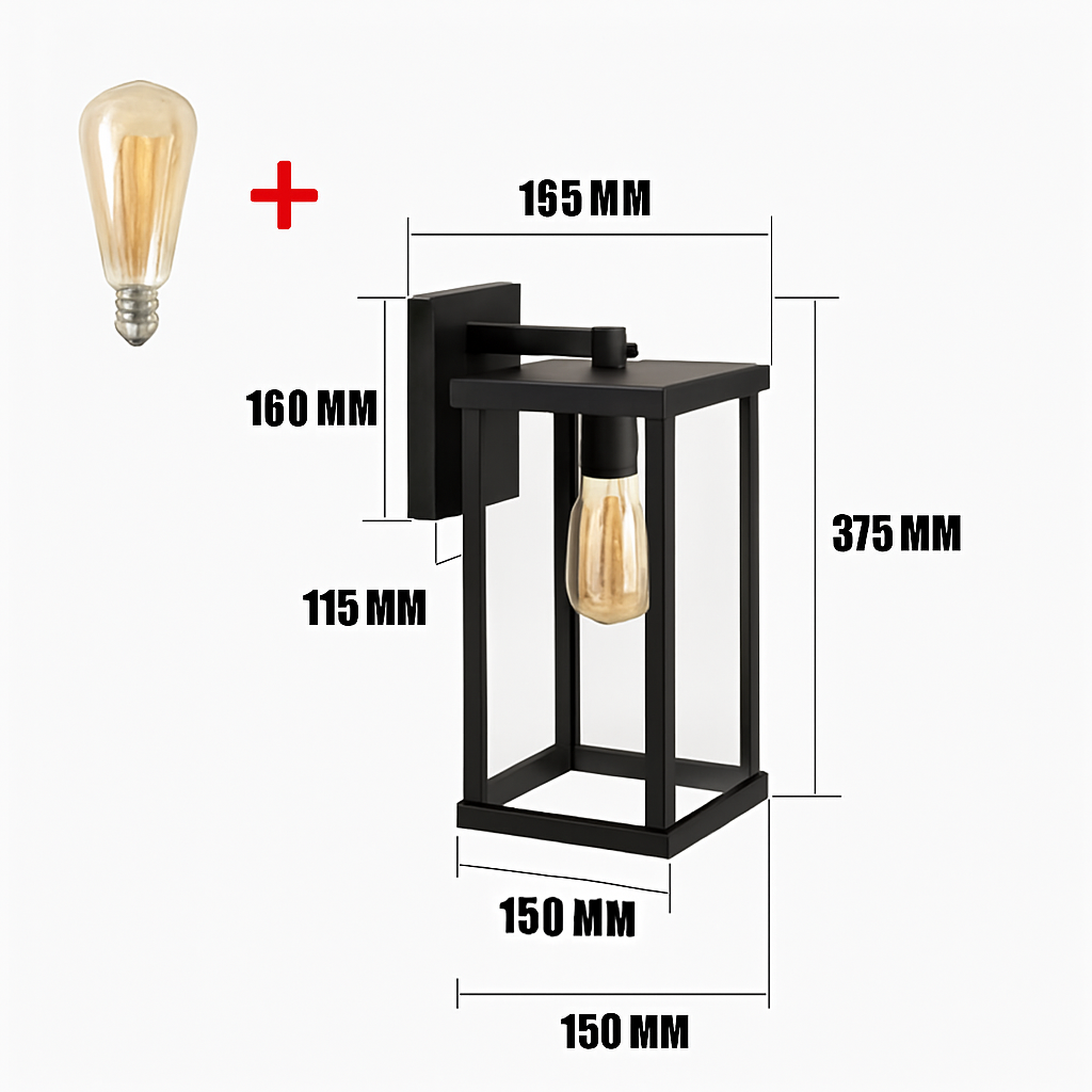 applique murale carrée en aluminium pour éclairage extérieur décoratif