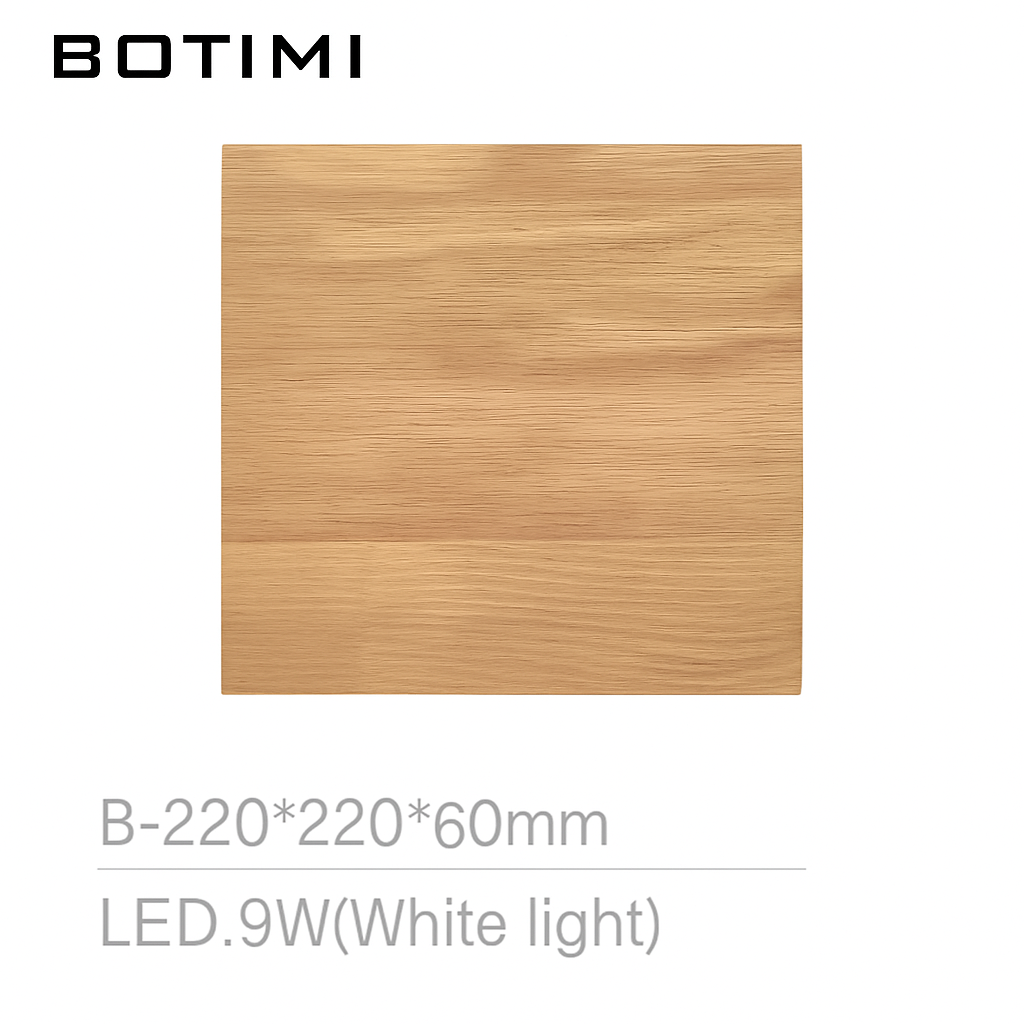 Applique murale carrée en bois naturel
