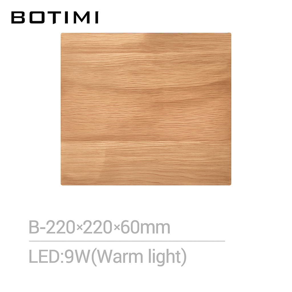 Applique murale carrée en bois naturel