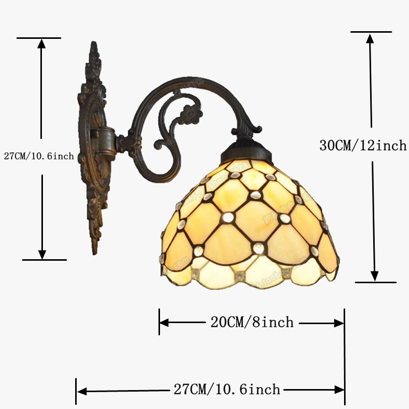 applique murale classique en perles de verre style tiffany