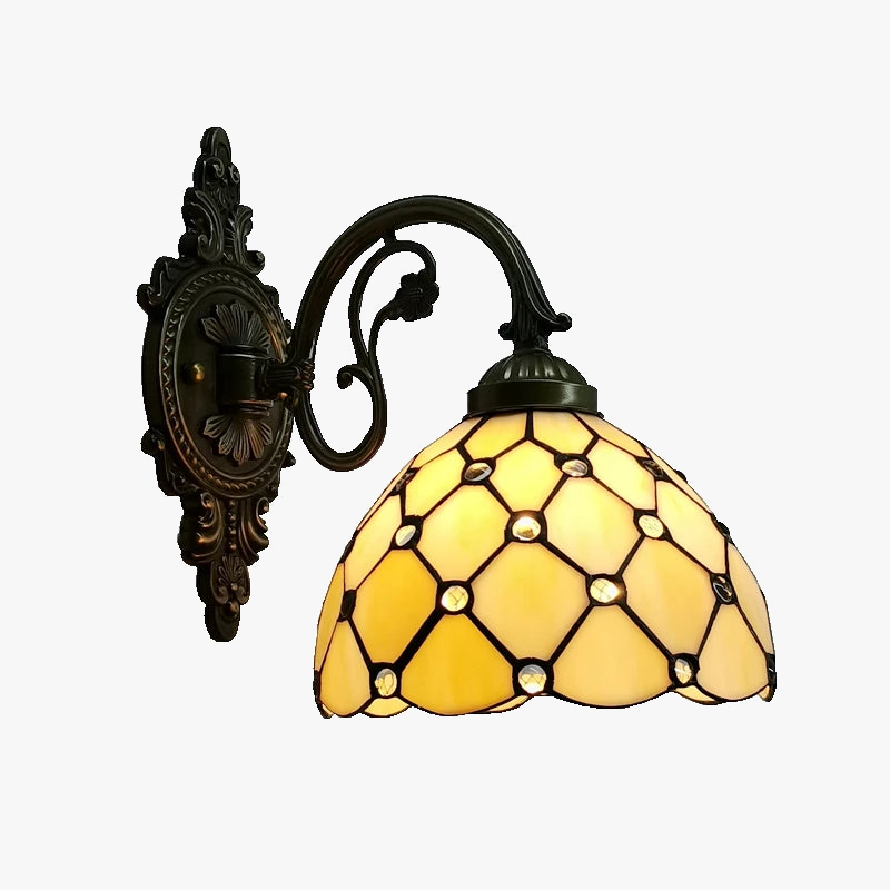 applique murale classique en perles de verre style tiffany